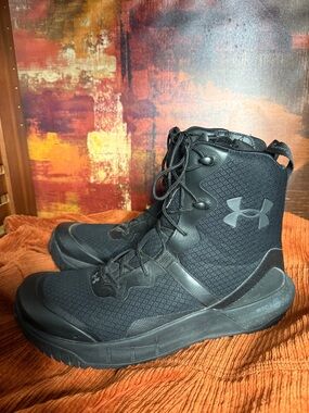 Under Armour Men's Black Lace-Up Tactical Boots